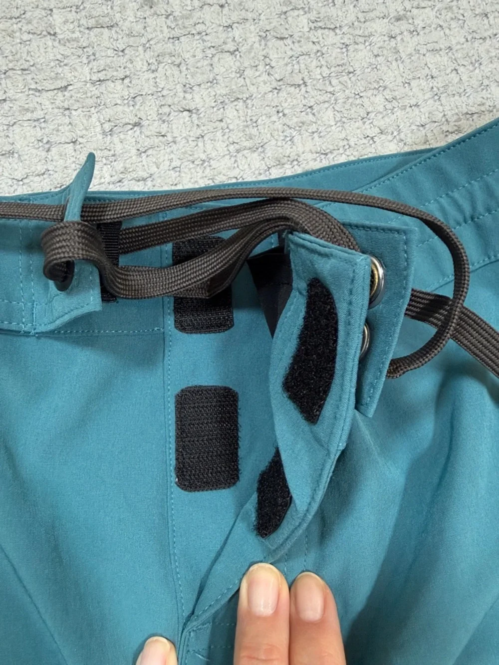 Men’s Prana Fenton Boardshort Catalina Blue Black Logo & Ties Size Large